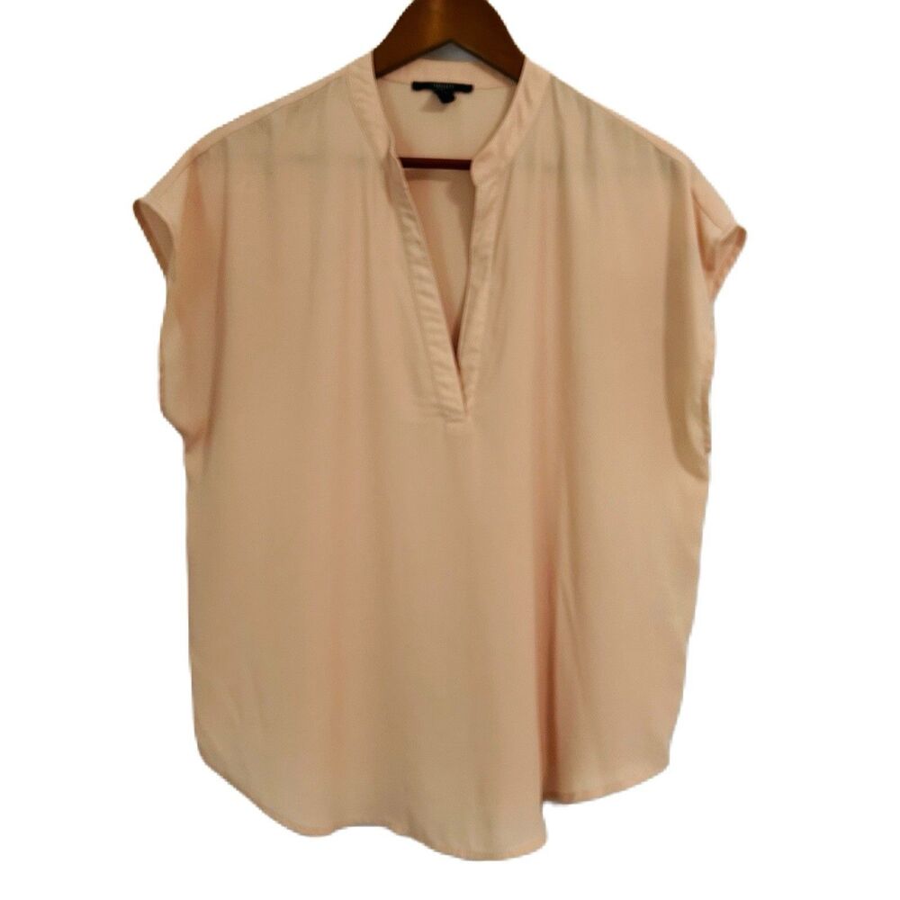 Forever 21 Top Women M Pink Silky Batwing Sleeve Flowy Tunic Minimalist Fairy
